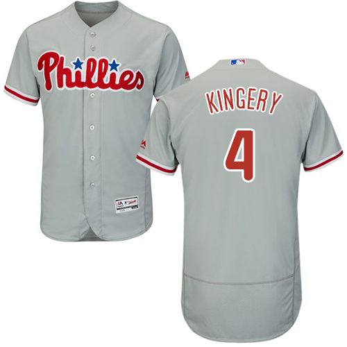 Phillies #4 Scott Kingery Grey Flexbase Authentic Collection Stitched MLB Jersey